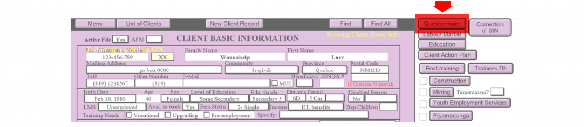 Client Update Questionnaire F-New-update – GUIDEBOOK
